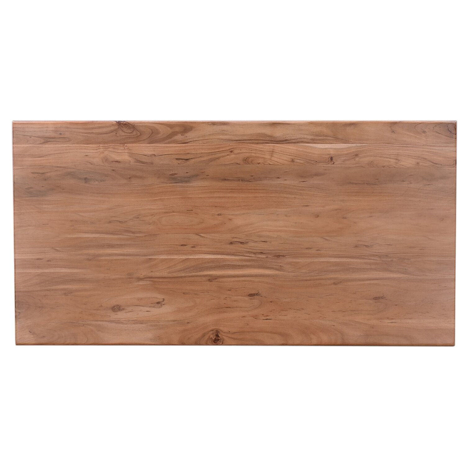 Malta Dining Table, Acacia Wood, Gold Accent, Trestle Base 79"W - Natural Brown | Table de salle à manger Malta de 79 po (L) en acacia avec touches dorées et base à tréteaux - brun naturel