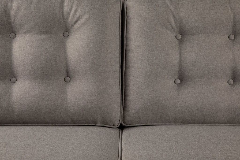Novalee 75.5" Linen-Look Sofa with Flared Arms and Button Tufting - Taupe | Sofa Novalee de 75,5 po en tissu d’apparence lin avec accoudoirs évasés et capitonnage à boutons - taupe