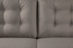 Novalee 75.5" Linen-Look Sofa with Flared Arms and Button Tufting - Taupe | Sofa Novalee de 75,5 po en tissu d’apparence lin avec accoudoirs évasés et capitonnage à boutons - taupe