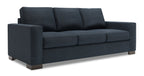 Made in Canada Customizable Sofa Lab Track 85" Linen-Look Fabric Sofa with Track Arms - Luna Sailor Blue | Sofa Track de Sofa Lab de 85 po fabriqué au Canada en tissu d’apparence lin avec accoudoirs rectilignes - bleu Luna Sailor | TR102491
