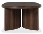 Barlow 52” Solid Wood Mid-Century Modern Coffee Table - Brown | Table à café Barlow de 52 po de style moderne du milieu du 20e siècle en bois massif - brune