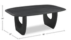 Abbot 48” Modern Solid Wood Coffee Table - Black | Table à café moderne Abbot de 48 po en bois massif - noire