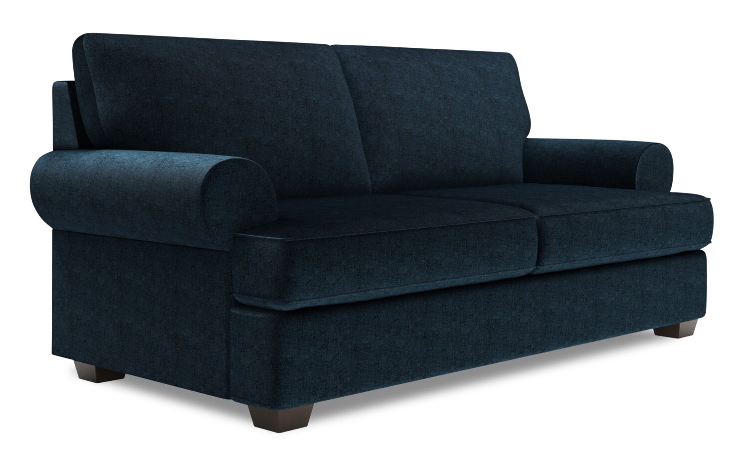 Made in Canada Customizable Sofa Lab Roll 76" Chenille Fabric Condo Size Sofa with Rolled Arms - Luxury Indigo Blue | Sofa Roll de Sofa Lab de 76 po de format condo fabriqué au Canada en tissu de chenille - bleu Luxury Indigo | RO093193