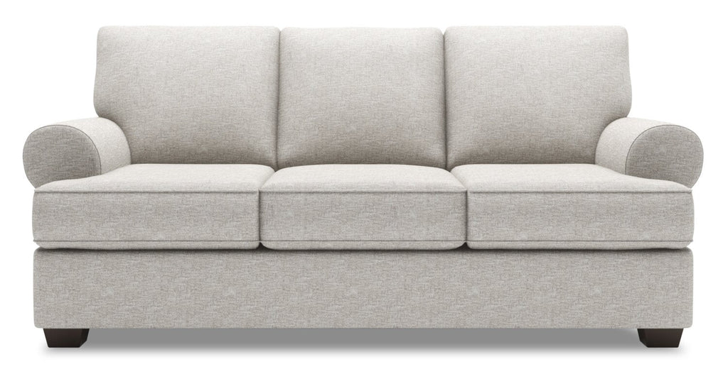 Made in Canada Customizable Sofa Lab Roll 86" Chenille Fabric Sofa with Rolled Arms - Luxury Silver | Sofa Roll de Sofa Lab de 86 po fabriqué au Canada en tissu de chenille avec accoudoirs enroulés - argenté Luxury Silver | RO102793