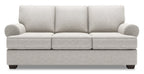 Made in Canada Customizable Sofa Lab Roll 86" Chenille Fabric Sofa with Rolled Arms - Luxury Silver | Sofa Roll de Sofa Lab de 86 po fabriqué au Canada en tissu de chenille avec accoudoirs enroulés - argenté Luxury Silver | RO102793