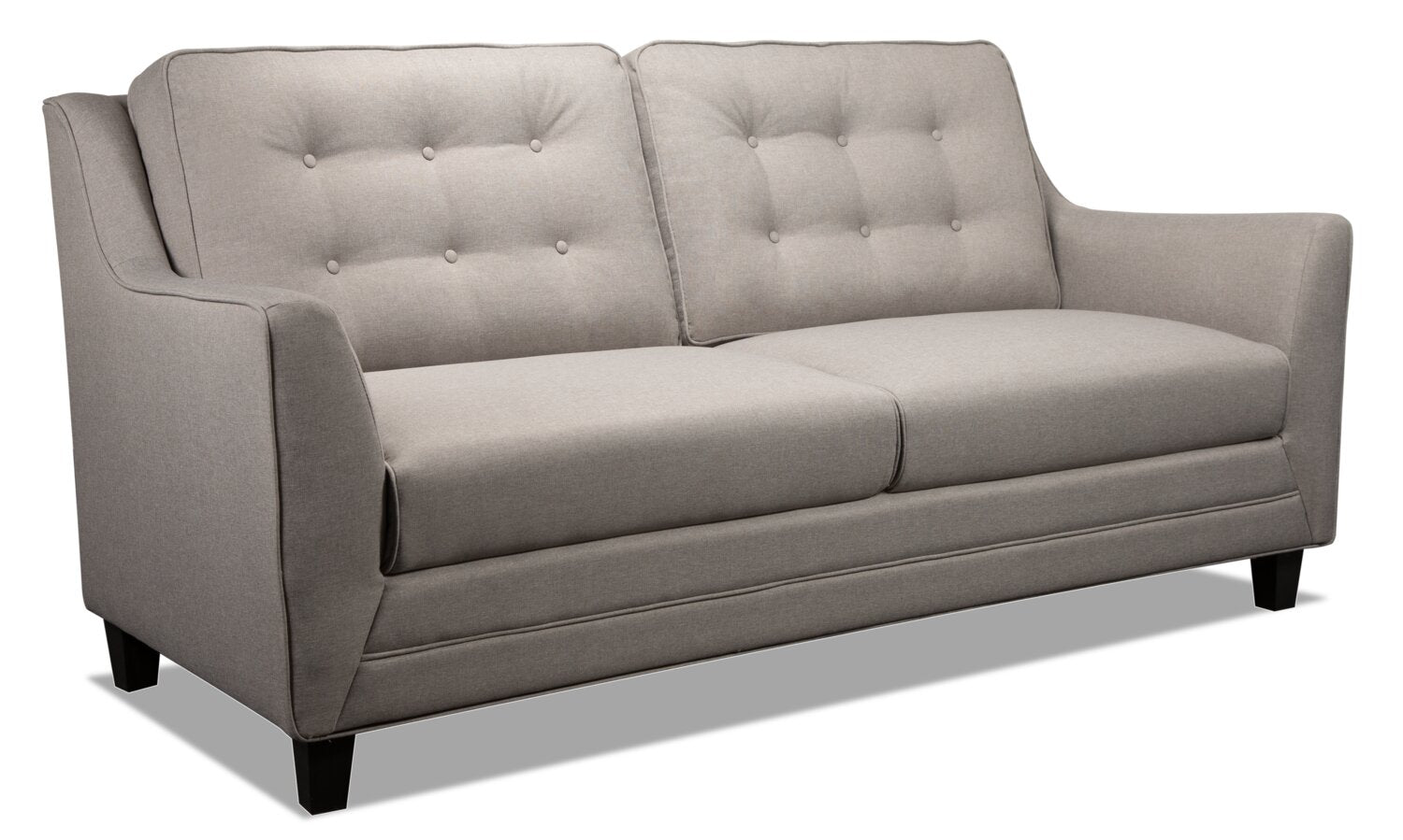 Novalee 75.5" Linen-Look Sofa with Flared Arms and Button Tufting - Taupe | Sofa Novalee de 75,5 po en tissu d’apparence lin avec accoudoirs évasés et capitonnage à boutons - taupe