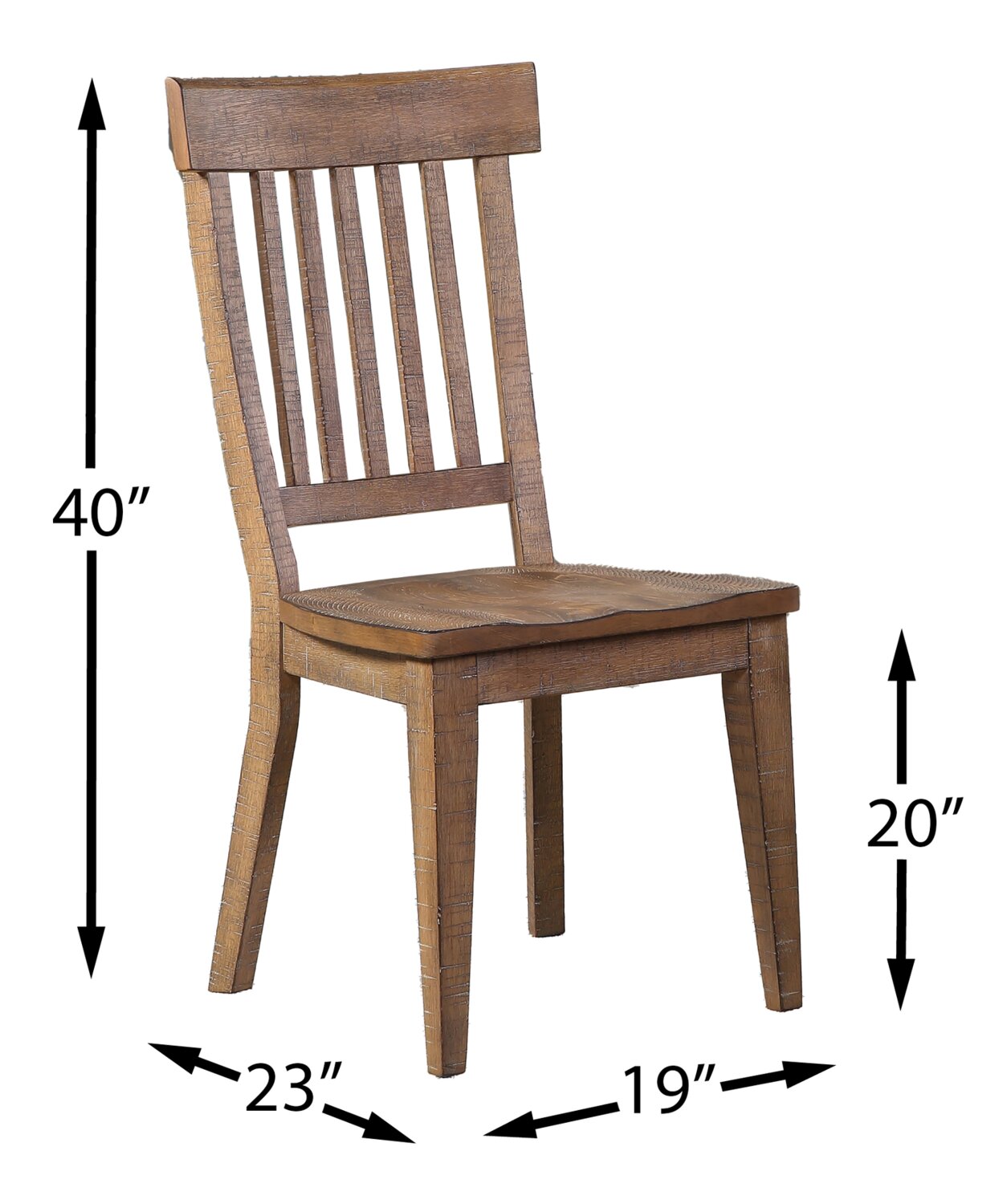 Cedar Dining Chair, Pine Wood, Slat Back - Brown | Chaise de salle à manger Cedar en pin avec dossier à lattes - brune