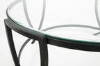 Tarrin 36.13" Modern Round 3-Pack Coffee + 2 End Tables - Glass Top with Metal Legs|Ensemble 3 tables rondes modernes Tarrin de 36,13 po (table à café et 2 tables de bout) - dessus en verre avec pattes en métal