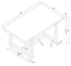 Alton 48" Modern Coffee Table - Light Oak with Grey Metal Legs | Table à café Alton moderne de 48 po - chêne clair avec pattes en métal gris