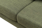 Kort & Co. Freeman 88" Linen-Look Fabric Sofa with Wood Base and Tufted Back Cushions - Avocado Green | Sofa Freeman Kort & Co. de 88 po en tissu d’apparence lin avec pattes en bois et coussins de dossier capitonnés - vert avocat