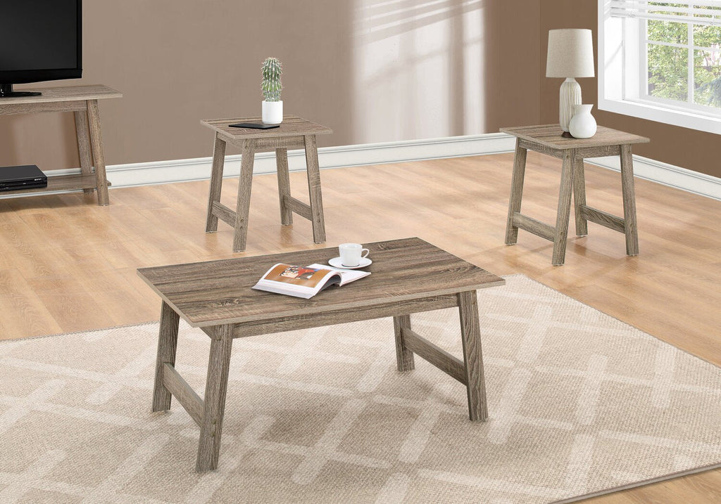 Jacey 36" Modern 3-Pack Coffee + 2 End Tables - Dark Taupe |Ensemble 3 tables modernes Jacey de 36 po (table à café et 2 tables de bout) - taupe foncée