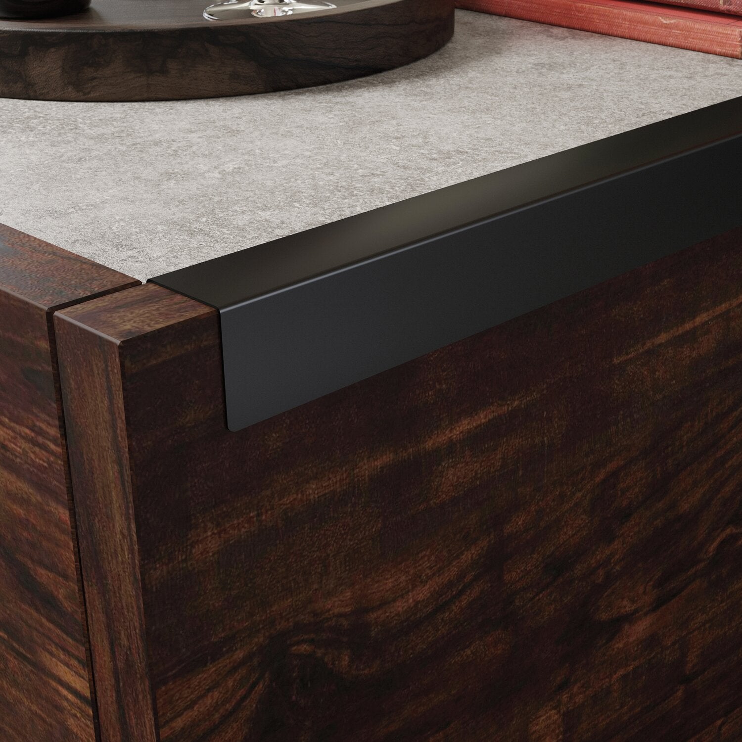 Benson 31” Modern Coffee Table with Storage - Dark Brown and Grey | Table à café moderne Benson de 31 po avec rangement - brun foncé et grise