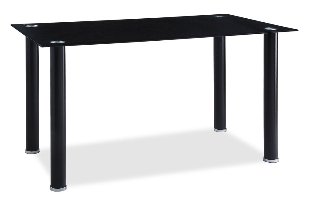 Onyx Dining Table with Glass Top, 55"W - Black | Table de salle à manger Onyx de 55 po (L) avec dessus en verre - noire