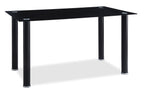 Onyx Dining Table with Glass Top, 55"W - Black | Table de salle à manger Onyx de 55 po (L) avec dessus en verre - noire