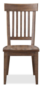 Cedar Dining Chair, Pine Wood, Slat Back - Brown | Chaise de salle à manger Cedar en pin avec dossier à lattes - brune
