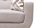 Kort & Co. Freeman 88" Linen-Look Fabric Sofa with Wood Base and Tufted Back Cushions - Dove White | Sofa Freeman Kort & Co. de 88 po en tissu d’apparence lin avec pattes en bois et coussins de dossier capitonnés - blanc colombe