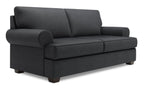 Made in Canada Customizable Sofa Lab Roll 76" Linen-Look Fabric Condo Size Sofa with Rolled Arms - Pax Pepper Grey | Sofa Roll de Sofa Lab de 76 po de format condo fabriqué au Canada en tissu d’apparence lin - gris Pax Pepper | RO092949
