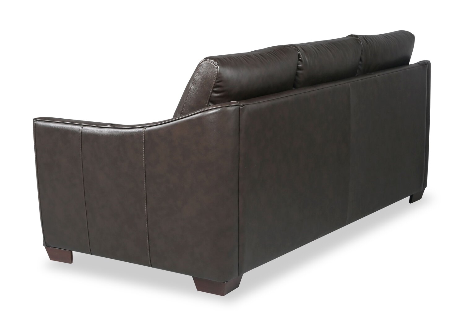 Cindy Crawford Home Royce 84" Genuine Leather Sofa with Removable Cushions and Wood Legs - Chocolate Brown | Sofa Royce de Cindy Crawford Home de 84 po en cuir véritable avec coussins amovibles et pattes en bois - brun chocolat
