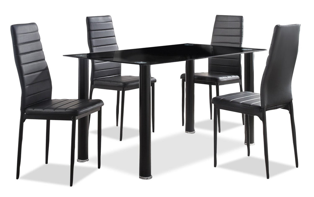 Onyx Dining Table with Glass Top, 55"W - Black | Table de salle à manger Onyx de 55 po (L) avec dessus en verre - noire