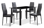 Onyx Dining Table with Glass Top, 55"W - Black | Table de salle à manger Onyx de 55 po (L) avec dessus en verre - noire