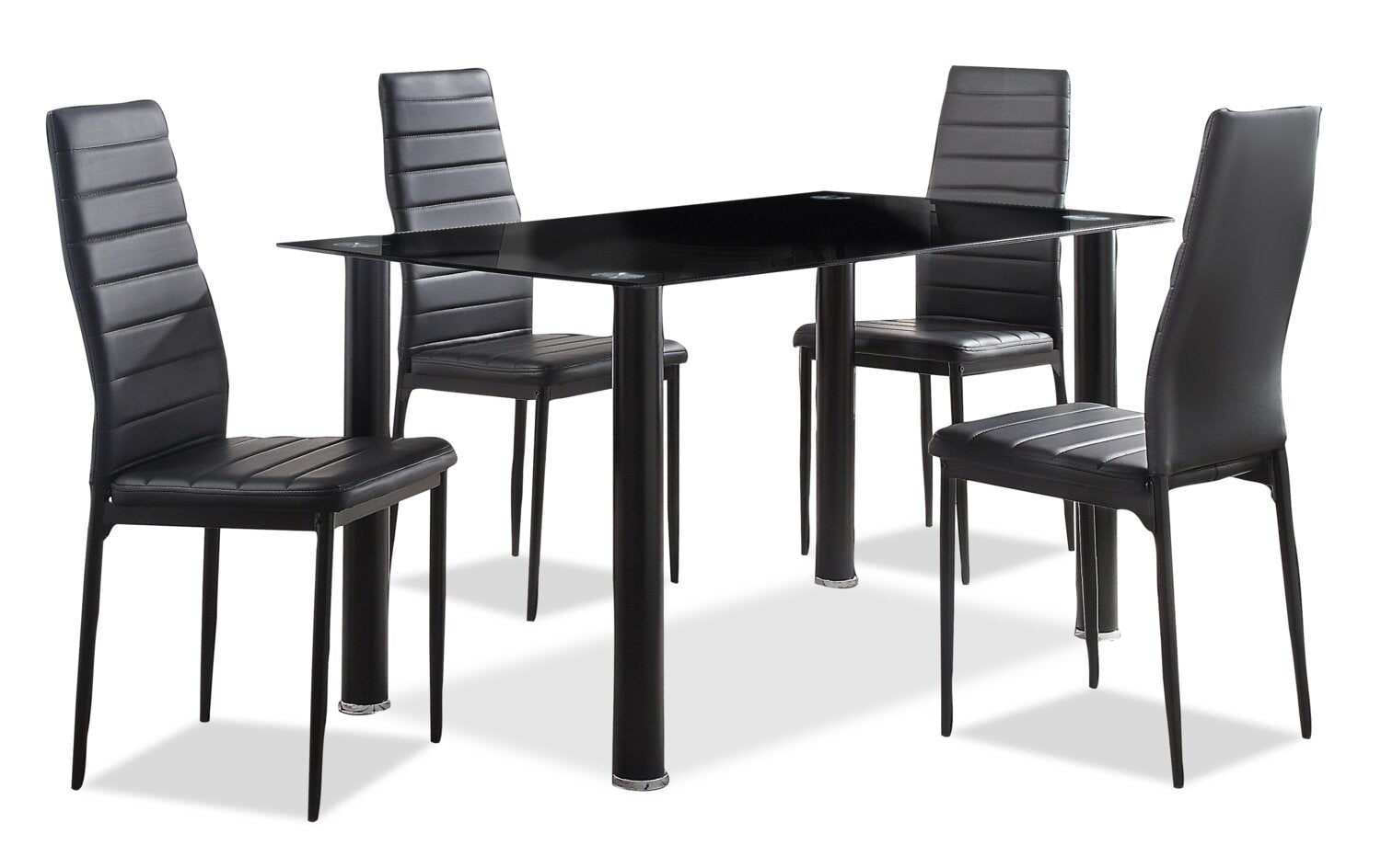 Onyx Dining Table with Glass Top, 55"W - Black | Table de salle à manger Onyx de 55 po (L) avec dessus en verre - noire