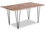 Miya Dining Table with Live Edge, Acacia Wood, Metal, 60"W - Natural | Table de salle à manger Miya de 60 po (L) en acacia et métal avec bordures Live Edge - naturelle