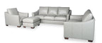 Cindy Crawford Home Royce 84" Genuine Leather Sofa with Removable Cushions and Wood Legs - Dove Grey | Sofa Royce de Cindy Crawford Home de 84 po en cuir véritable avec coussins amovibles et pattes en bois - gris tourterelle