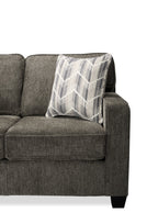 Made in Canada Lennox 83" Chenille Fabric Sofa with Reversible Cushions and Accent Pillows - Grey | Sofa Lennox de 83 po fabriqué au Canada en tissu de chenille avec coussins réversibles et coussins décoratifs - gris