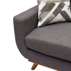 Kort & Co. Freeman 80” Linen-Look Fabric Condo Size Sofa with Wood Legs - Charcoal Grey | Sofa Freeman de Kort & Co. de 80 po de format condo en tissu d’apparence lin avec base et pattes en bois - gris anthracite