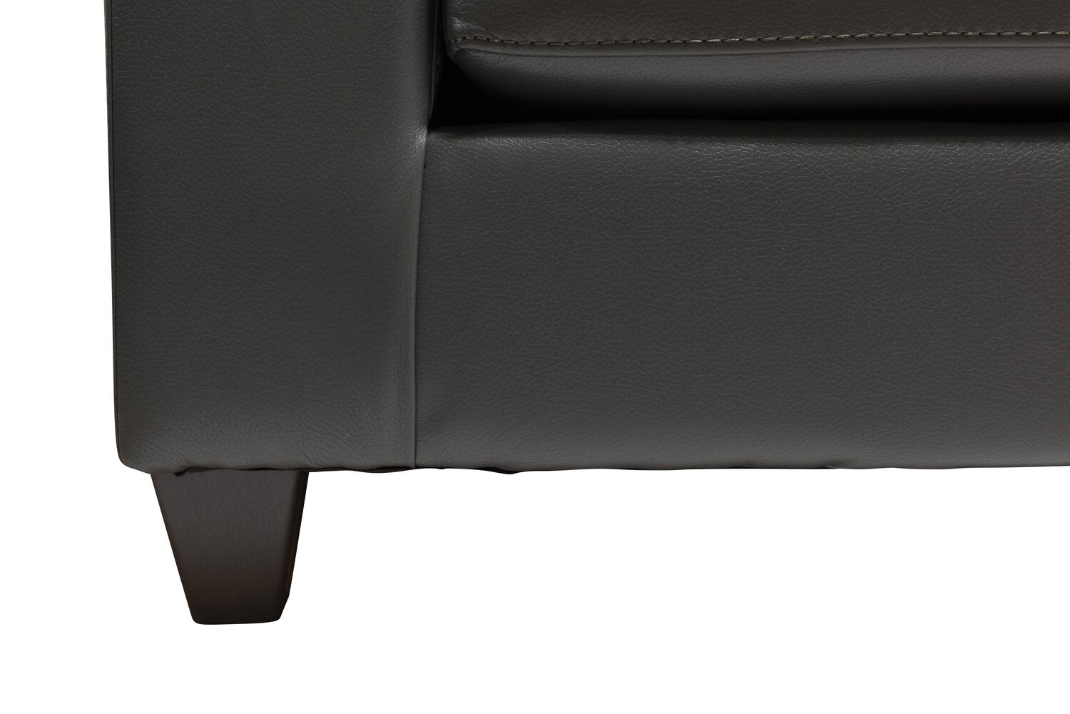 Made in Canada Addison 86" Leather-Look Fabric Sofa with Tufted Back Cushion - Grey | Sofa Addison de 86 po fabriqué au Canada en tissu d’apparence cuir avec coussin de dossier capitonné - gris