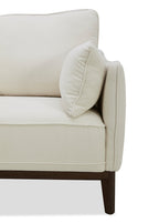 Cindy Crawford Home Gena 78.7" Linen-Look Fabric Condo Size Sofa with Removable Back Cushions - Cotton White | Sofa Gena de Cindy Crawford Home de 78,7 po de format condo en tissu d’apparence lin avec coussins de dossier amovibles - blanc coton