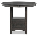 Dena Counter-Height Dining Table with 42-60"W Extension, Round  - Grey | Table de salle à manger ronde Dena de 42 po à 60 po (L) de hauteur comptoir et avec rallonge - grise