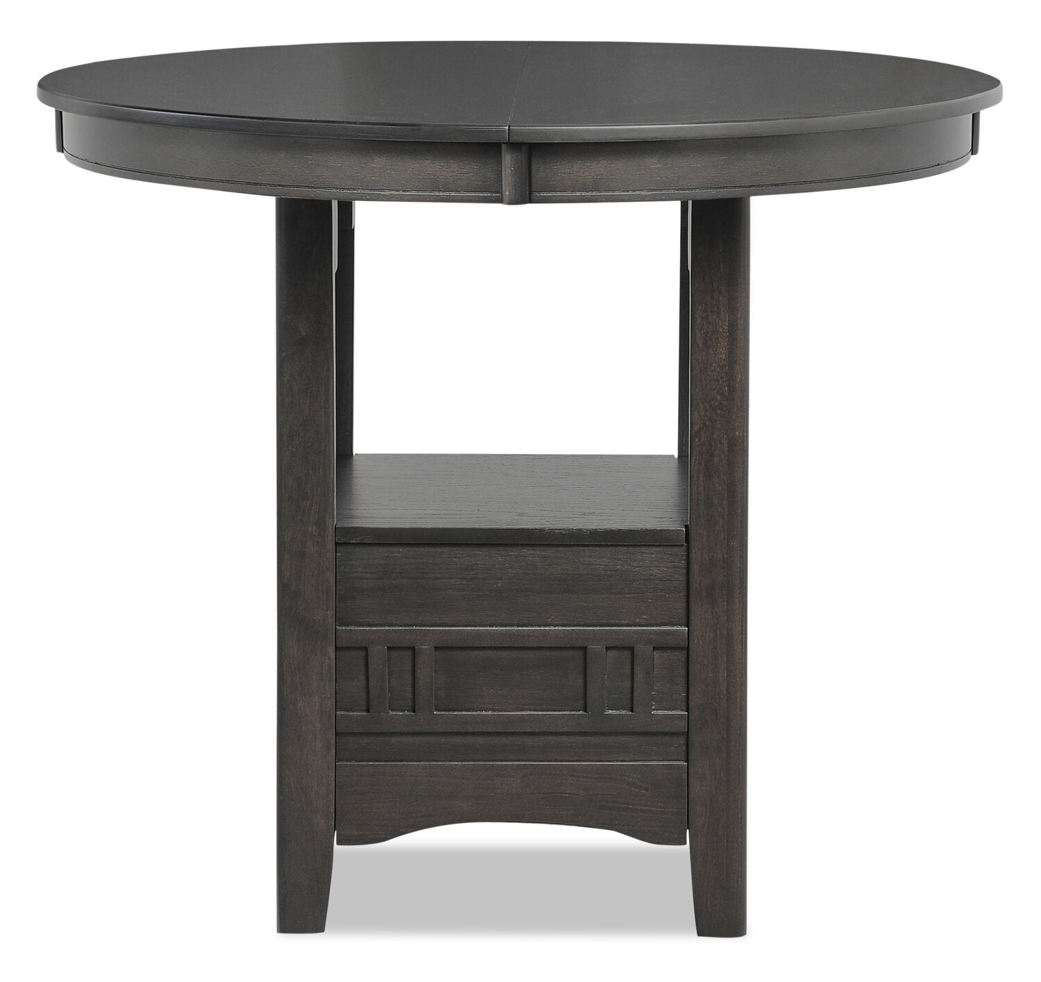 Dena Counter-Height Dining Table with 42-60"W Extension, Round  - Grey | Table de salle à manger ronde Dena de 42 po à 60 po (L) de hauteur comptoir et avec rallonge - grise