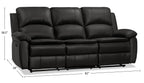 Chandler 82" Leather-Look Fabric Reclining Sofa - Grey | Sofa inclinable Chandler de 82 po en tissu d’apparence cuir - gris