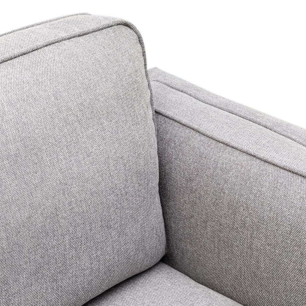 Kort & Co. Kassia 80" Linen-Look Fabric Condo Size Sofa with Wood Base and Legs - Grey | Sofa Kassia de Kort & Co. de 80 po de format condo en tissu d’apparence lin avec base et pattes en bois - gris