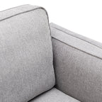 Kort & Co. Kassia 80" Linen-Look Fabric Condo Size Sofa with Wood Base and Legs - Grey | Sofa Kassia de Kort & Co. de 80 po de format condo en tissu d’apparence lin avec base et pattes en bois - gris