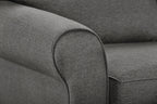 Made in Canada Tula 88" Fabric Sofa with Rolled Arms and Accent Pillows - Steel Grey | Sofa Tula de 88 po fabriqué au Canada en tissu avec accoudoirs enroulés et coussins décoratifs - gris acier