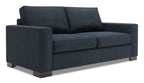 Made in Canada Customizable Sofa Lab Track 75" Linen-Look Fabric Condo Size Sofa with Track Arms - Luna Sailor Blue | Sofa Track de Sofa Lab de 75 po de format condo fabriqué au Canada en tissu d’apparence lin - bleu Luna Sailor | TR092491