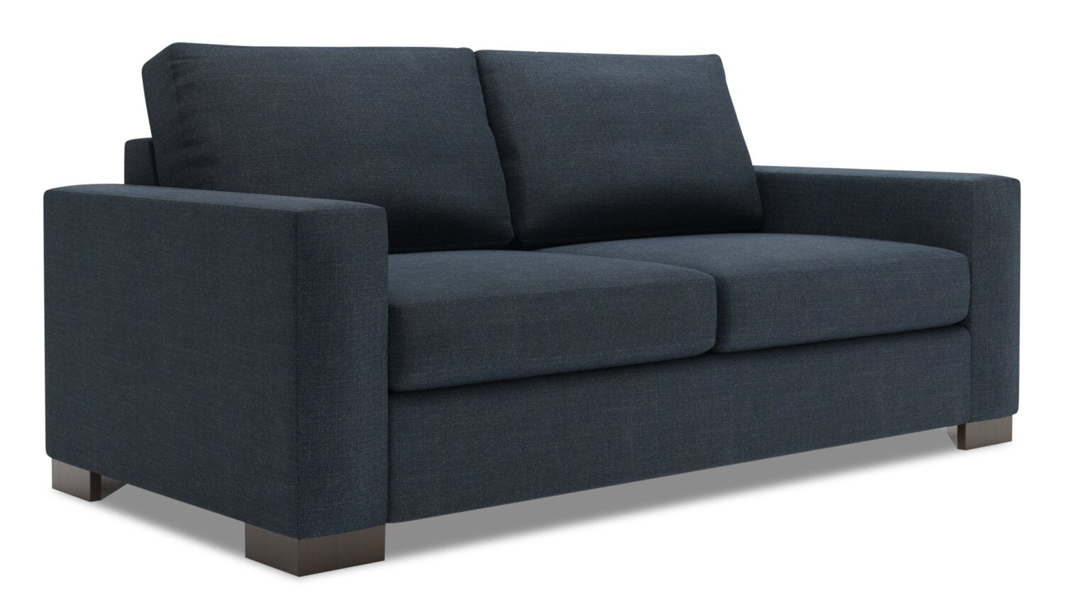 Made in Canada Customizable Sofa Lab Track 75" Linen-Look Fabric Condo Size Sofa with Track Arms - Luna Sailor Blue | Sofa Track de Sofa Lab de 75 po de format condo fabriqué au Canada en tissu d’apparence lin - bleu Luna Sailor | TR092491