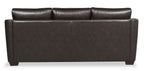 Cindy Crawford Home Royce 84" Genuine Leather Sofa with Removable Cushions and Wood Legs - Chocolate Brown | Sofa Royce de Cindy Crawford Home de 84 po en cuir véritable avec coussins amovibles et pattes en bois - brun chocolat