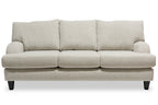 Made in Canada Nofia 80" Chenille Fabric Sofa with Two Accent Pillows and Wood Legs - Linen Beige | Sofa Nofia de 80 po fabriqué au Canada en tissu de chenille avec 2 coussins décoratifs et pattes en bois - beige lin