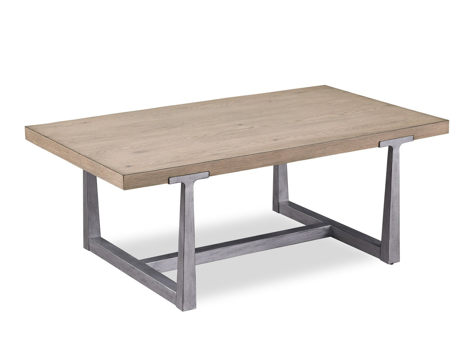 Alton 48" Modern Coffee Table - Light Oak with Grey Metal Legs | Table à café Alton moderne de 48 po - chêne clair avec pattes en métal gris