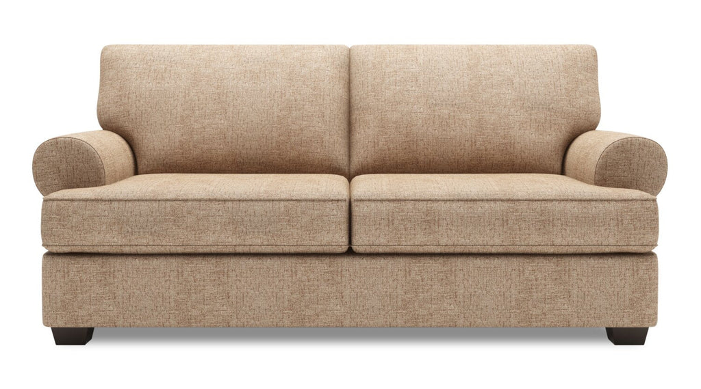 Made in Canada Customizable Sofa Lab Roll 76" Chenille Fabric Condo Size Sofa with Rolled Arms - Luxury Taupe | Sofa Roll de Sofa Lab de 76 po de format condo fabriqué au Canada en tissu de chenille - taupe Luxury Taupe | RO092893