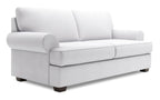 Made in Canada Customizable Sofa Lab Roll 76" Linen-Look Fabric Condo Size Sofa with Rolled Arms - Pax Ice White | Sofa Roll de Sofa Lab de 76 po de format condo fabriqué au Canada en tissu d’apparence lin - blanc Pax Ice | RO093449