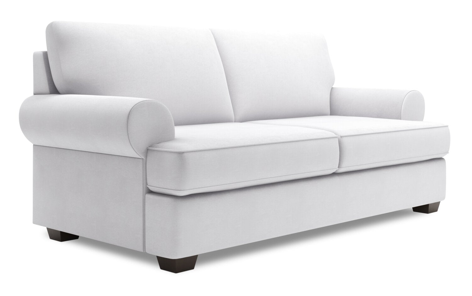 Made in Canada Customizable Sofa Lab Roll 76" Linen-Look Fabric Condo Size Sofa with Rolled Arms - Pax Ice White | Sofa Roll de Sofa Lab de 76 po de format condo fabriqué au Canada en tissu d’apparence lin - blanc Pax Ice | RO093449