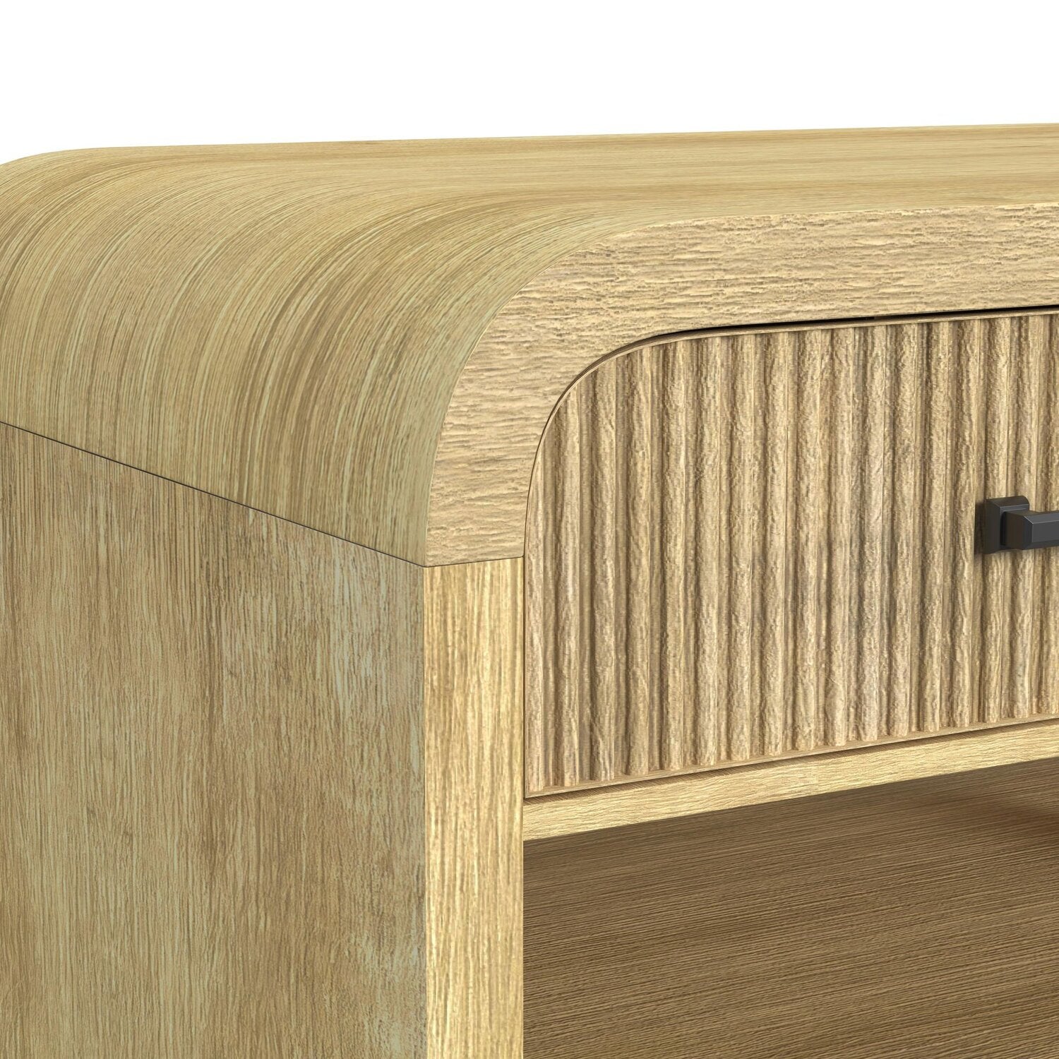 Lenore 48” Modern Coffee Table with Storage, Shelf and Casters - Natural | Table à café moderne Lenore de 48 po avec rangement, tablette et roulettes - naturelle