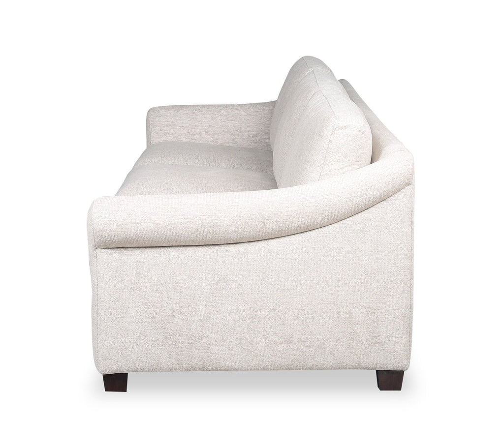 Mallie 84" Chenille Fabric Sofa with Rolled Arms and Wood Legs - Shell White | Sofa Mallie de 84 po en tissu de chenille avec accoudoirs enroulés et pattes en bois - blanc coquillage