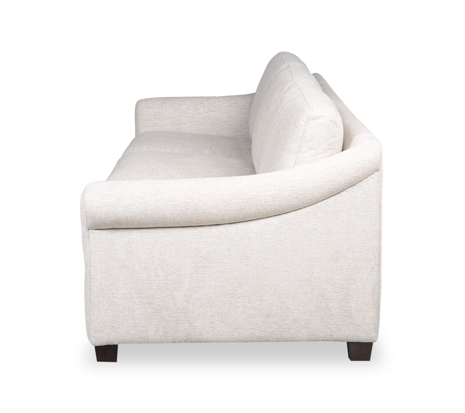 Mallie 84" Chenille Fabric Sofa with Rolled Arms and Wood Legs - Shell White | Sofa Mallie de 84 po en tissu de chenille avec accoudoirs enroulés et pattes en bois - blanc coquillage