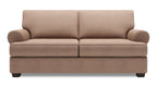 Made in Canada Customizable Sofa Lab Roll 76" Linen-Look Fabric Condo Size Sofa with Rolled Arms - Pax Wicker Brown | Sofa Roll de Sofa Lab de 76 po de format condo fabriqué au Canada en tissu d’apparence lin - brun Pax Wicker | RO093349