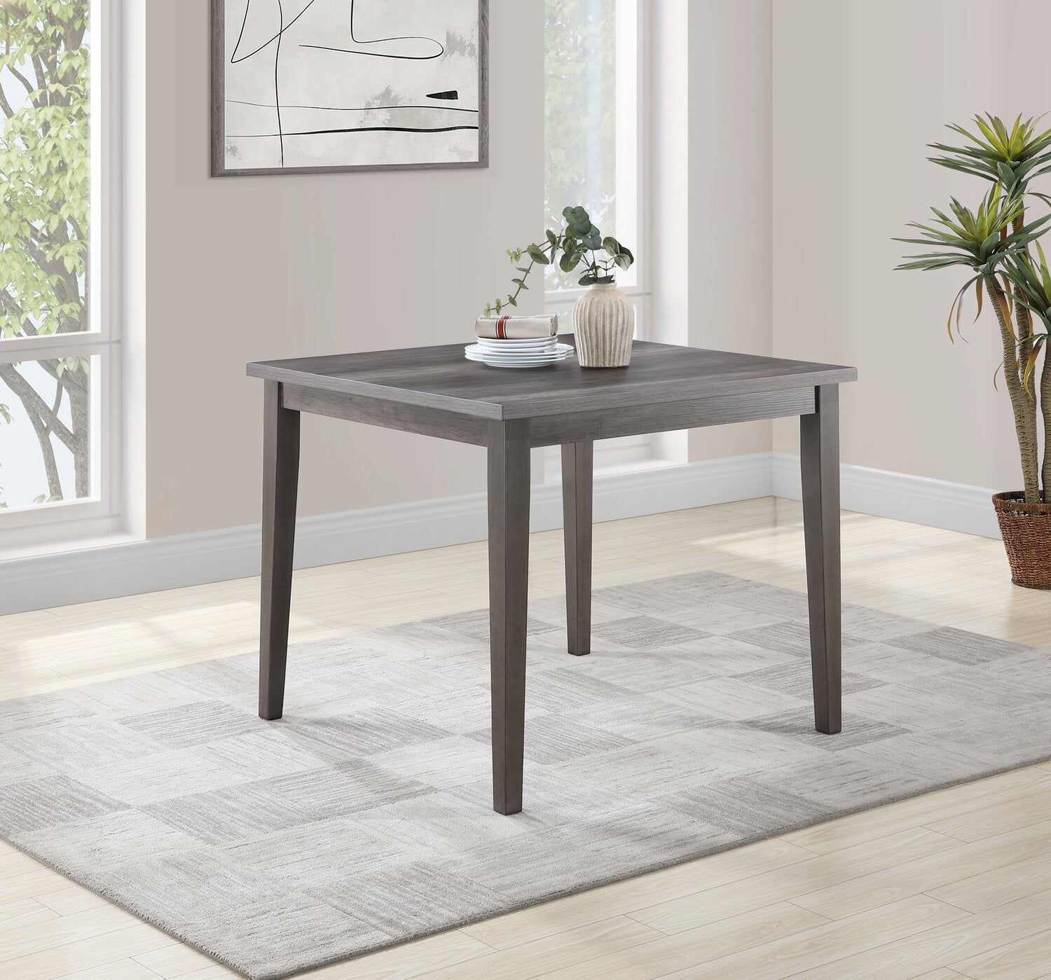 Krew Counter-Height Dining Table, Melamine, 42"W - Grey | Table de salle à manger Krew de 42 po (L) de hauteur comptoir en mélamine - grise